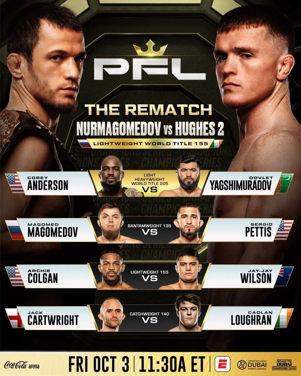 PFL турнир: Усман Нурмагомедов против Пол Хьюз — реванш