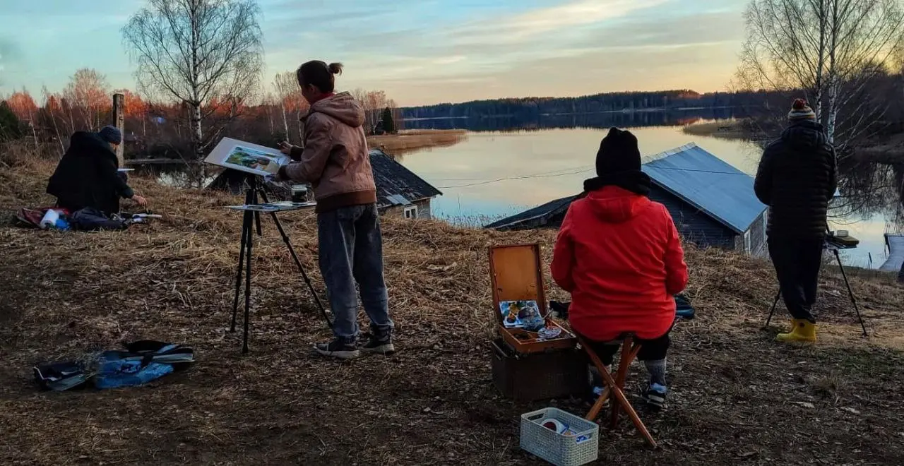 Осенний акварельный пленэр на Академичке