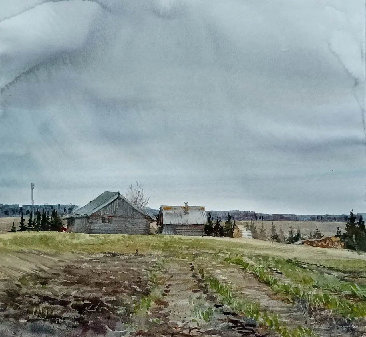 Осенний акварельный пленэр на Академичке