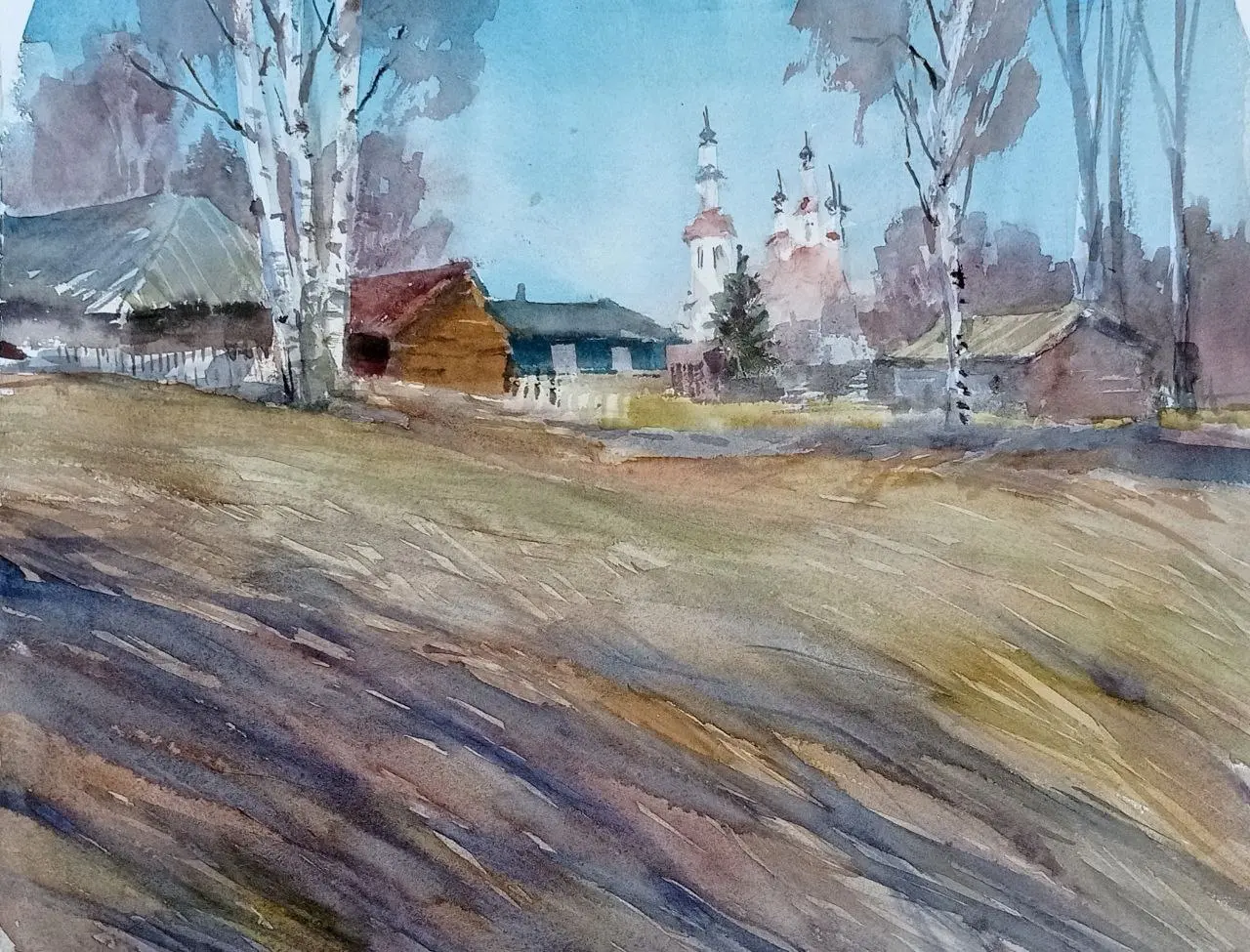 Осенний акварельный пленэр на Академичке