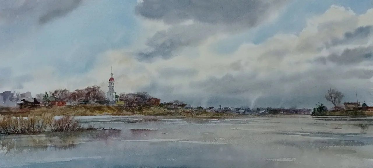 Осенний акварельный пленэр на Академичке