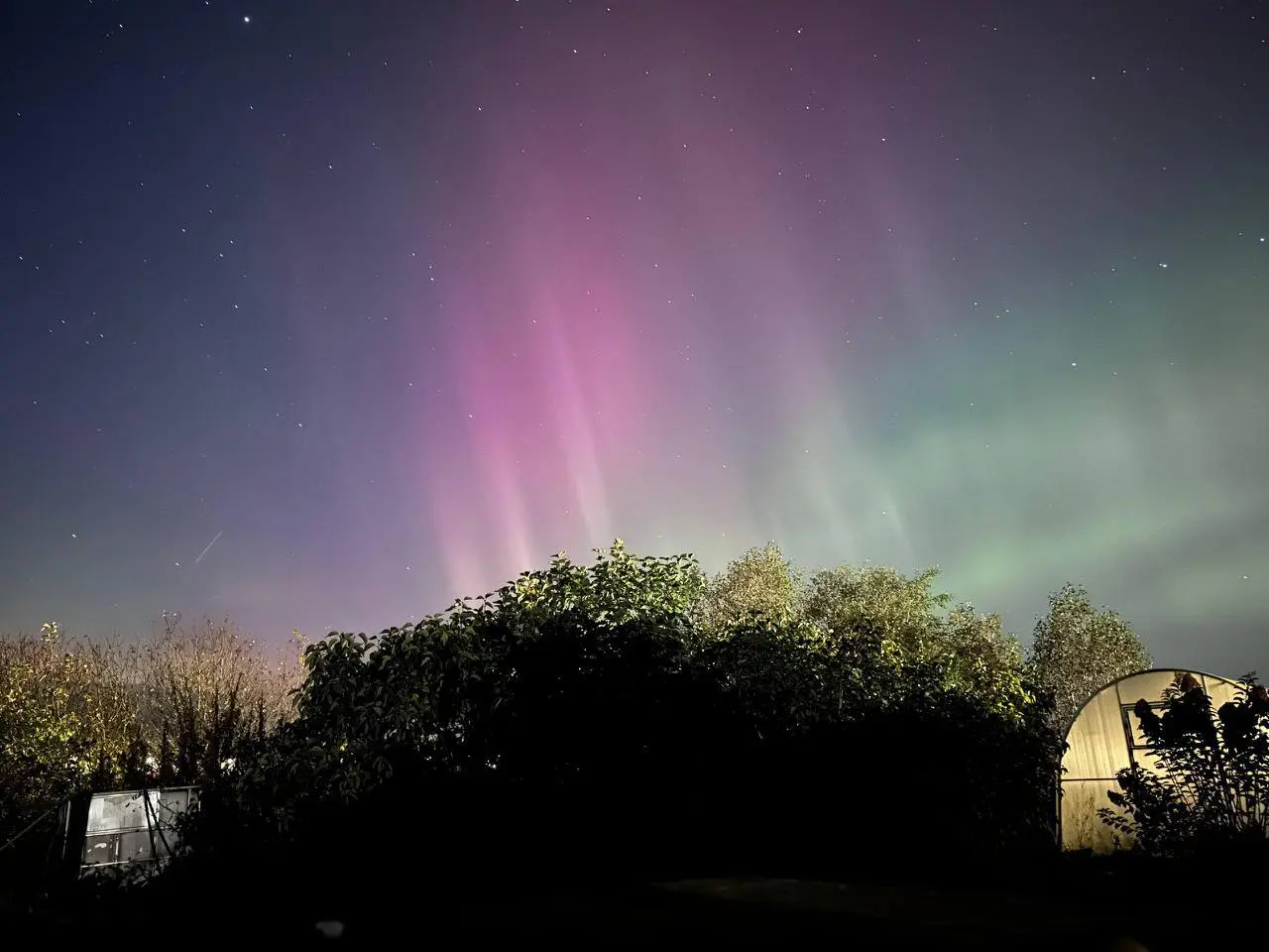 Северное сияние этой ночью