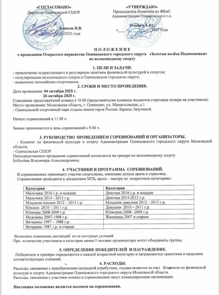 Открытое Первенство Одинцовского городского округа по велоспорту-маунтинбайк "кросс-кантри" (III этап "Золотые колеса Подмосковья"