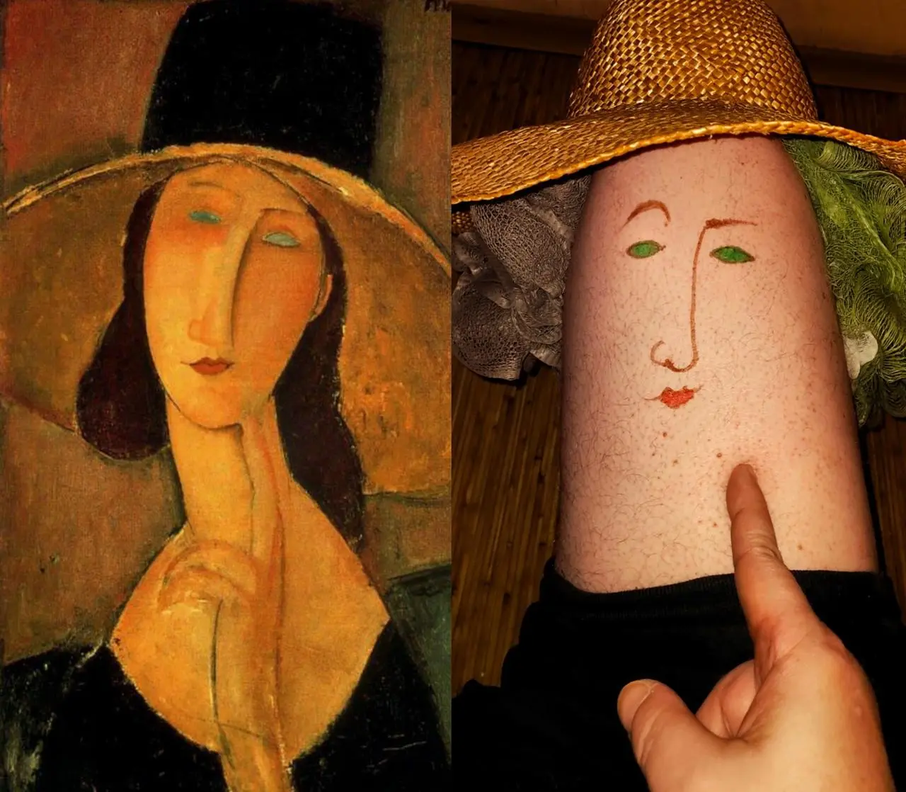 Портрет Жанны Эбютерн в широкополой шляпе, Амедео Модильяни