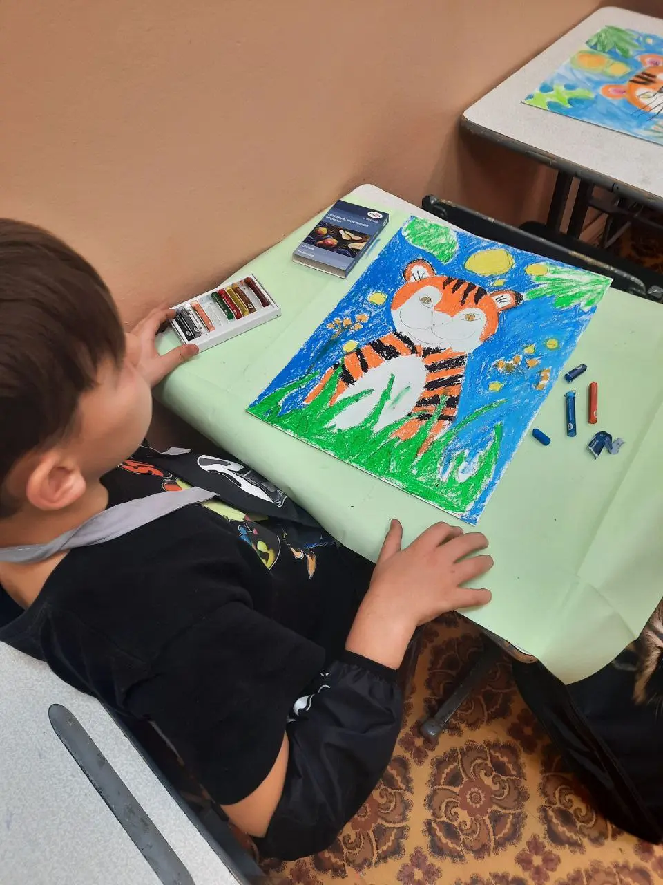 Изостудия Палитра - рисование Тигра для детей 7-8 лет