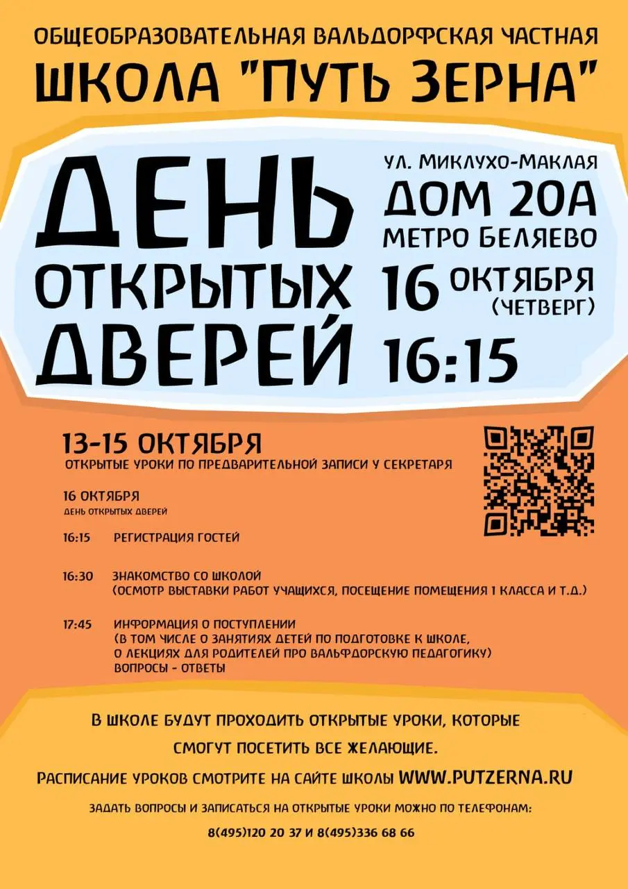 Дружеский проект — вальдорфская школа «Путь Зерна» — открытые уроки и день открытых дверей