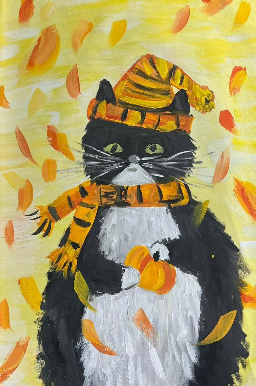 мероприятие, уроки живописи и кошечек