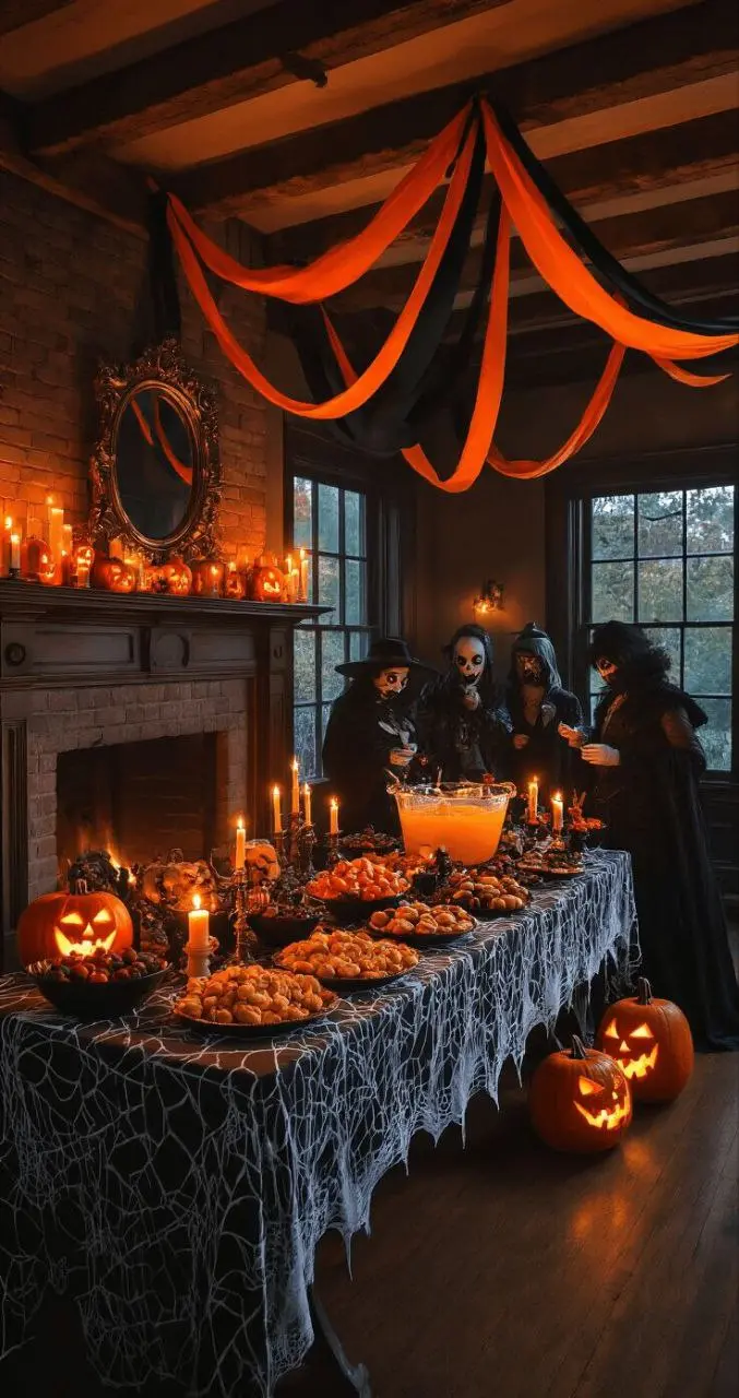 Хэллоуин вечеринка в тематике бала нечести, тёмного замка вампира или призраков