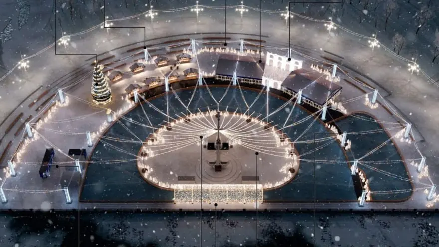 Открытие катка на Адмиралтейской площади в Воронеже