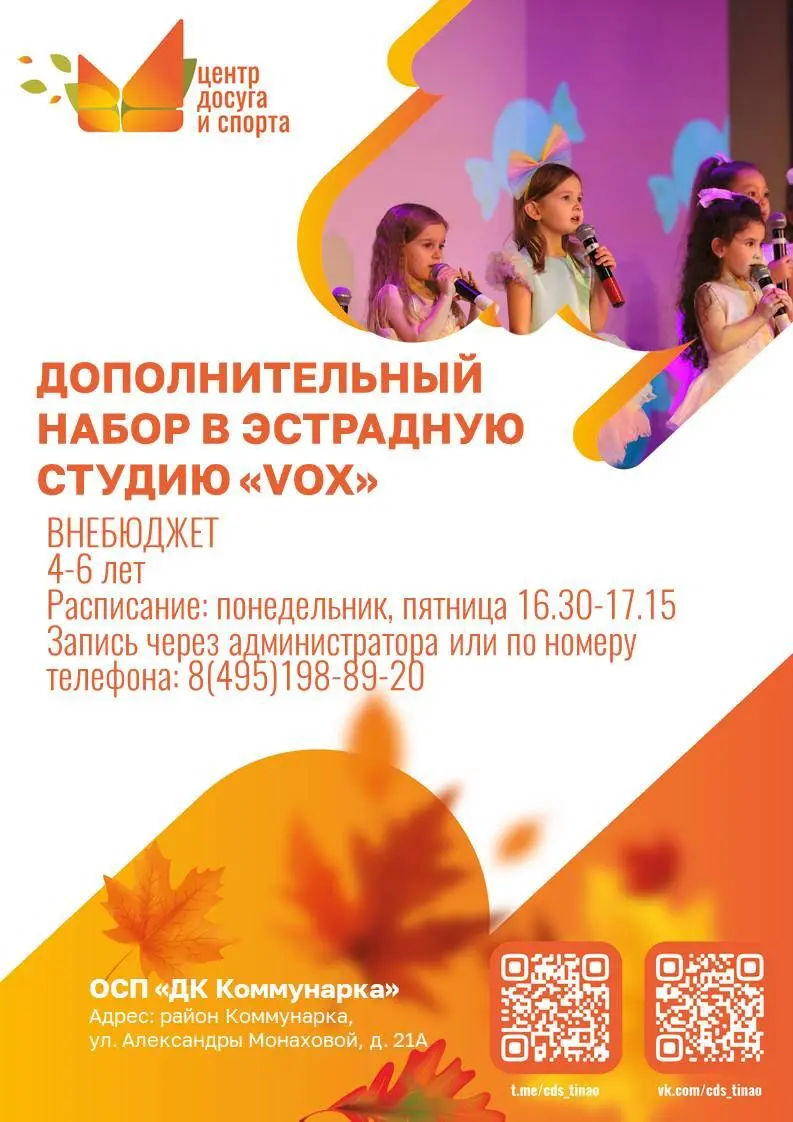 Дополнительный набор в эстрадную студию VOX