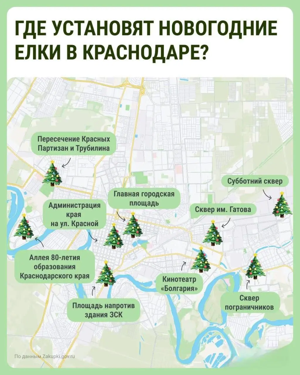 Новогодние ёлки в Краснодаре