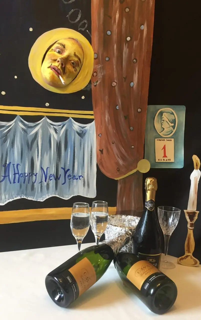 A Happy New Year! Викторианская Новогодняя открытка