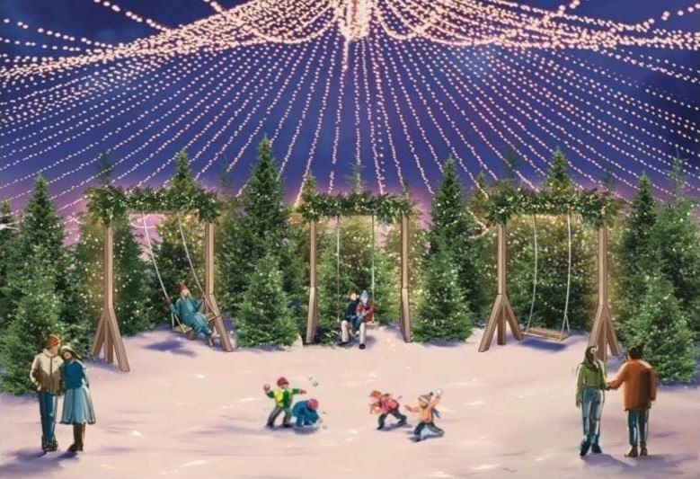 Ледовый городок с космической тематикой