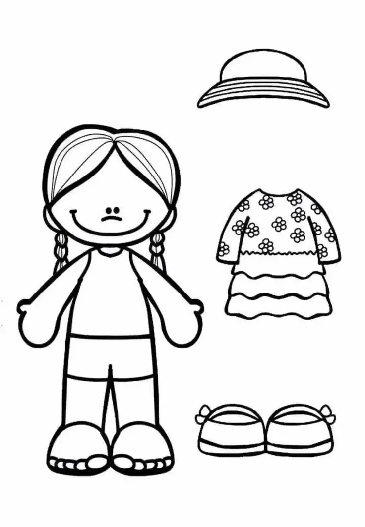 Бумажные куклы. Одень куклу. Раскраски