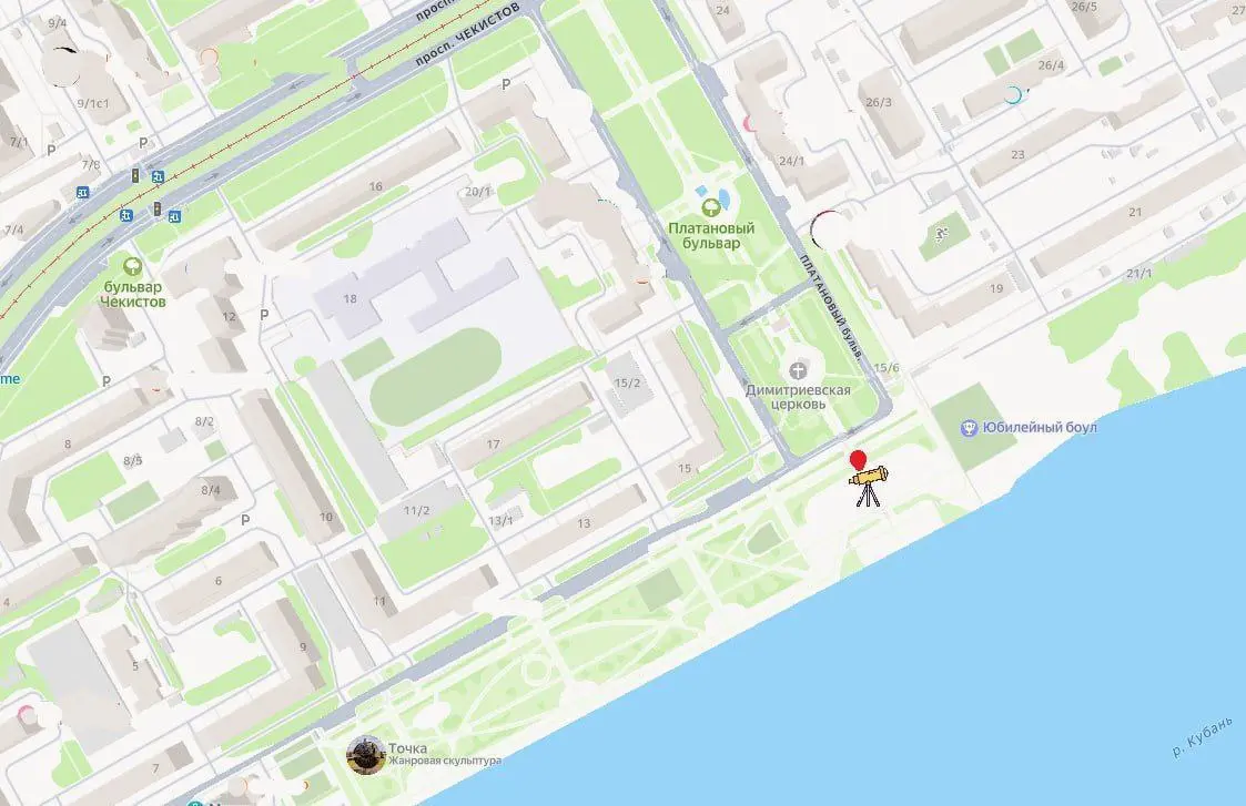 Юбилейный микрорайон: Большой телескоп на площадке