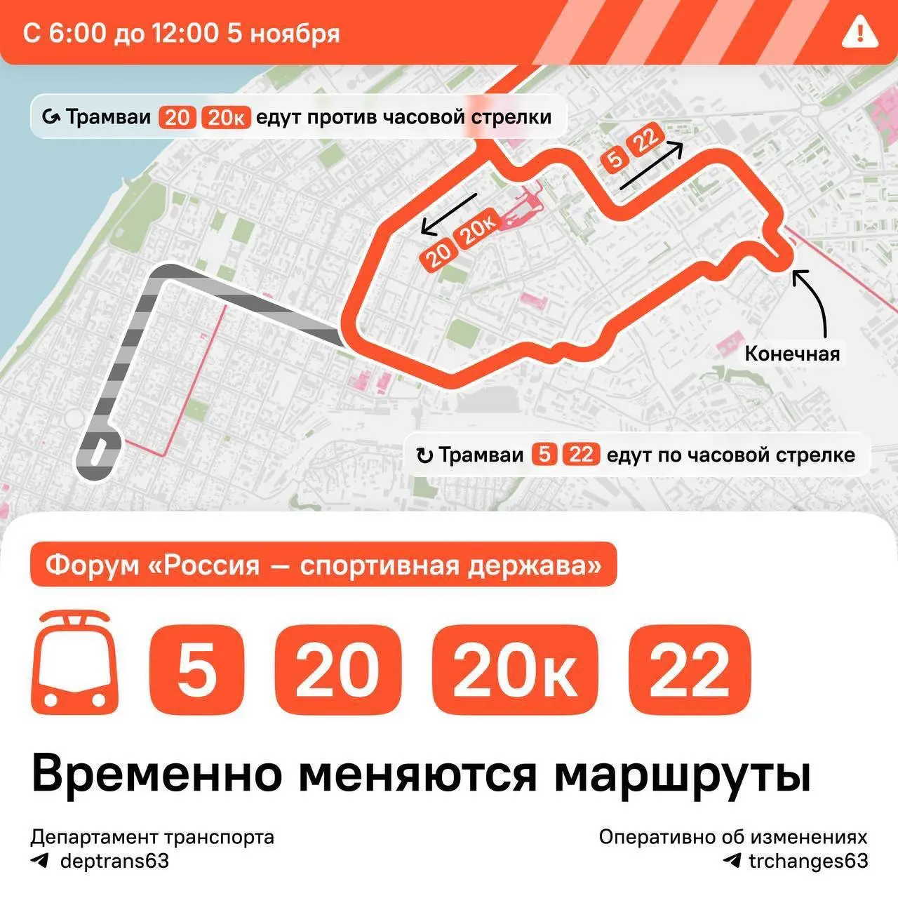 Международный спортивный форум «Россия – спортивная держава» (скорректированное дорожное движение в Самаре)