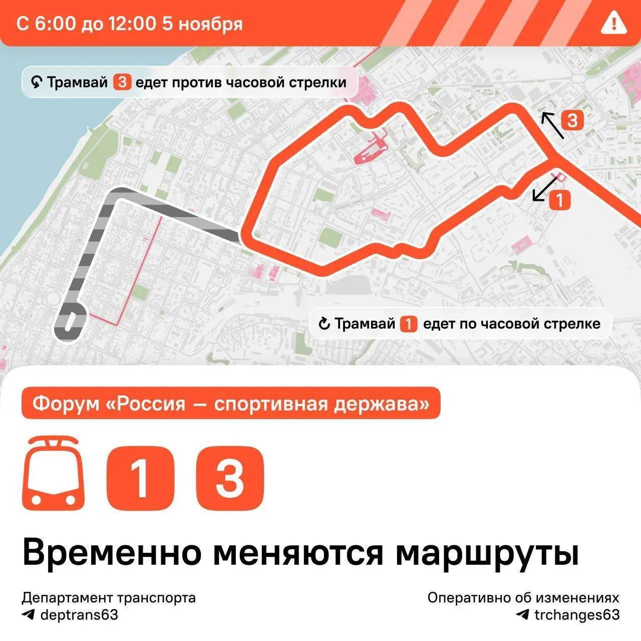 Международный спортивный форум «Россия – спортивная держава» (скорректированное дорожное движение в Самаре)