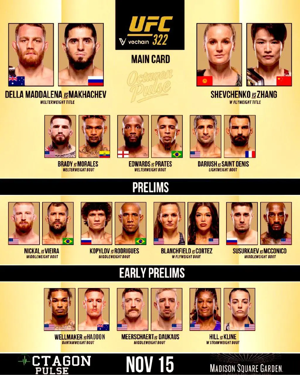 UFC 322 Main Card
