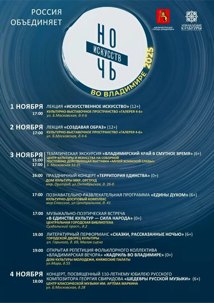 Дополняем программу «Ночи искусств» во Владимире 2025