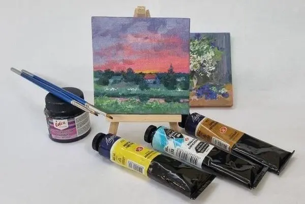 Мастер-класс по рисованию акрилом "Мини-картина на мольберте"