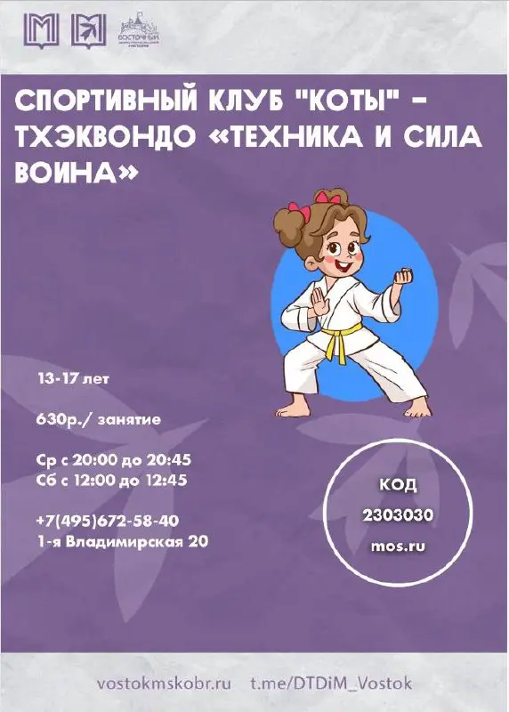 Тхэквондо кружки и набор в секции