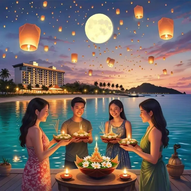 Loy Krathong на Пхукете под Суперлуной
