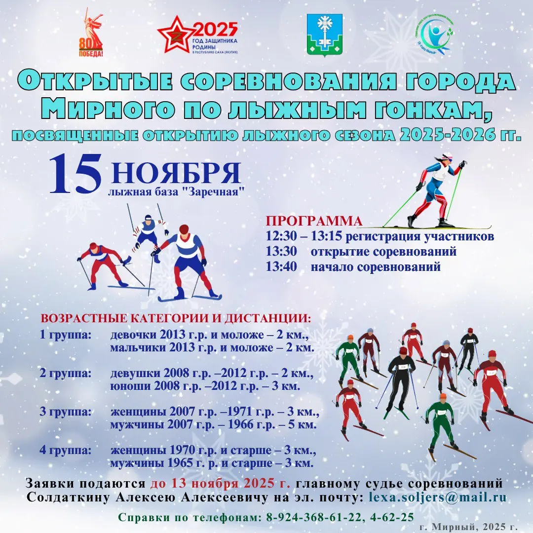 Открытые соревнования по лыжным гонкам в Мирном (посвященные открытию лыжного сезона 2025-2026 гг.)