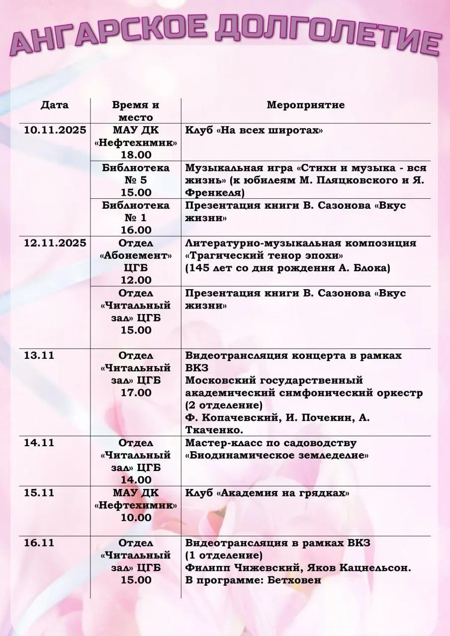 АНГАРСКОЕ ДОЛГОЛЕТИЕ