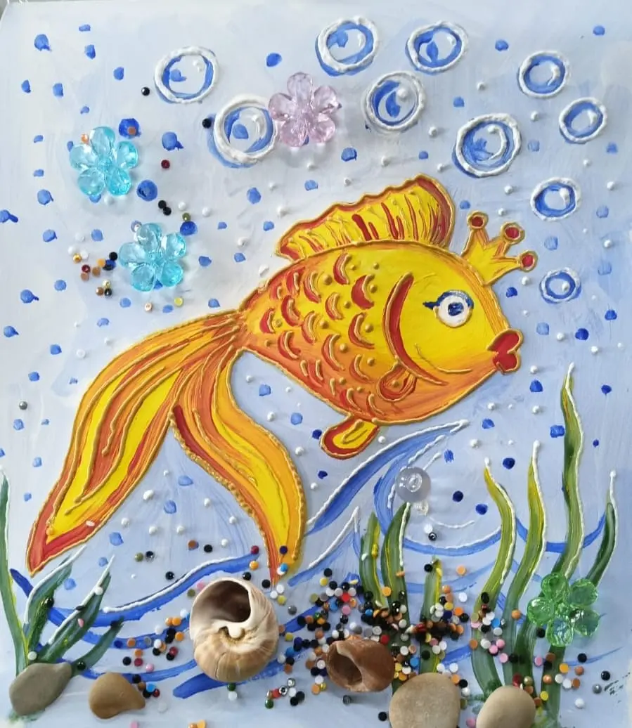Мастер-класс «Золотая рыбка» акрилом от Натальи Дульцевой