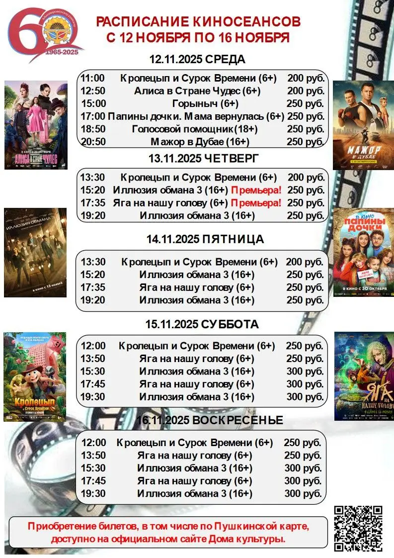Афиша Миллеровского кинозала