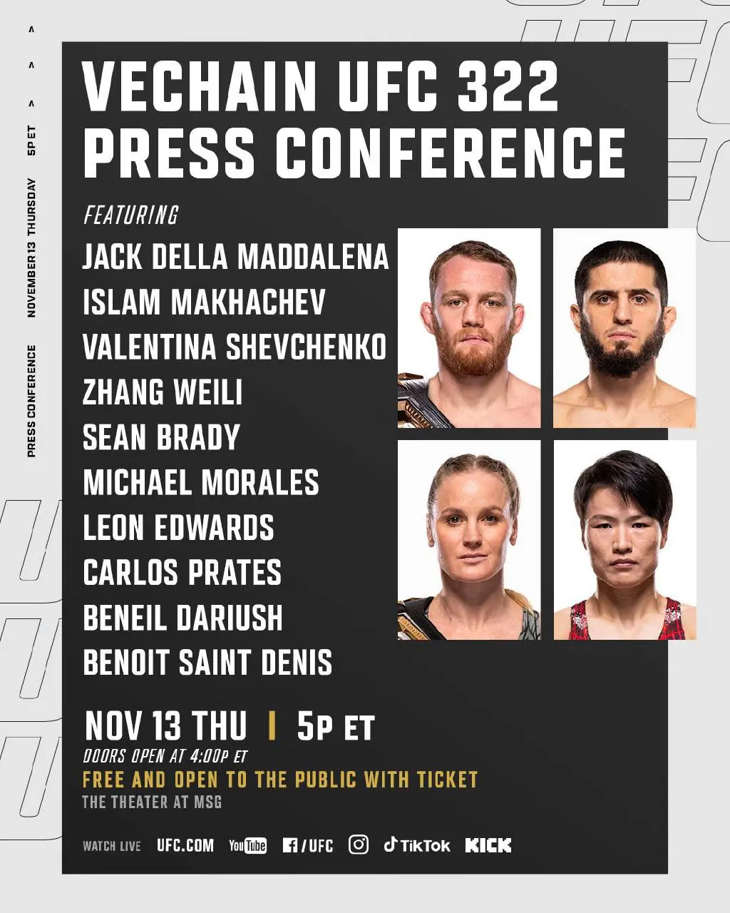 UFC пресс-конференция к турниру UFC 322