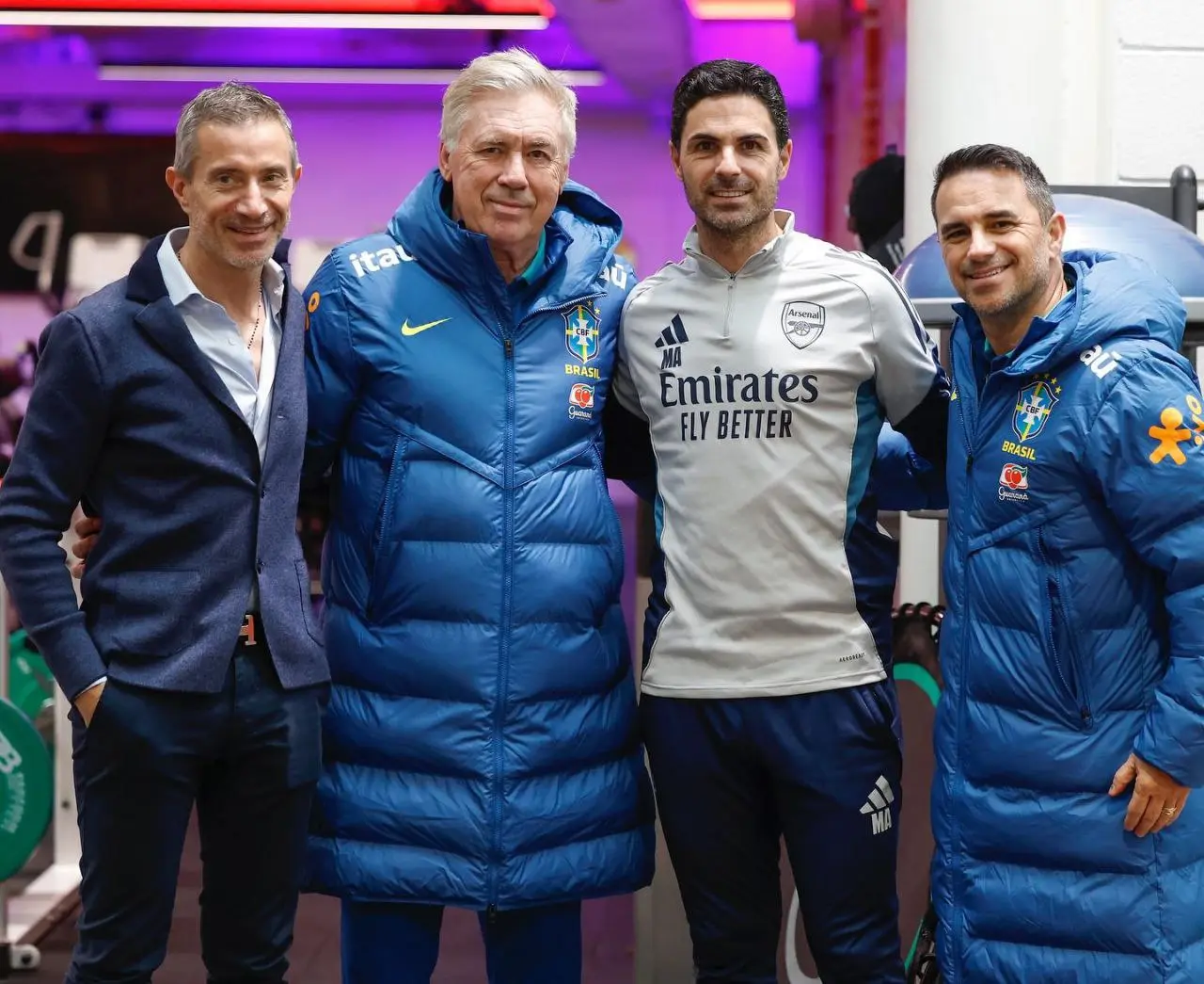 Матч сборных Бразилии и Сенегала в Лондоне с участием тренера Карло Анчелотти