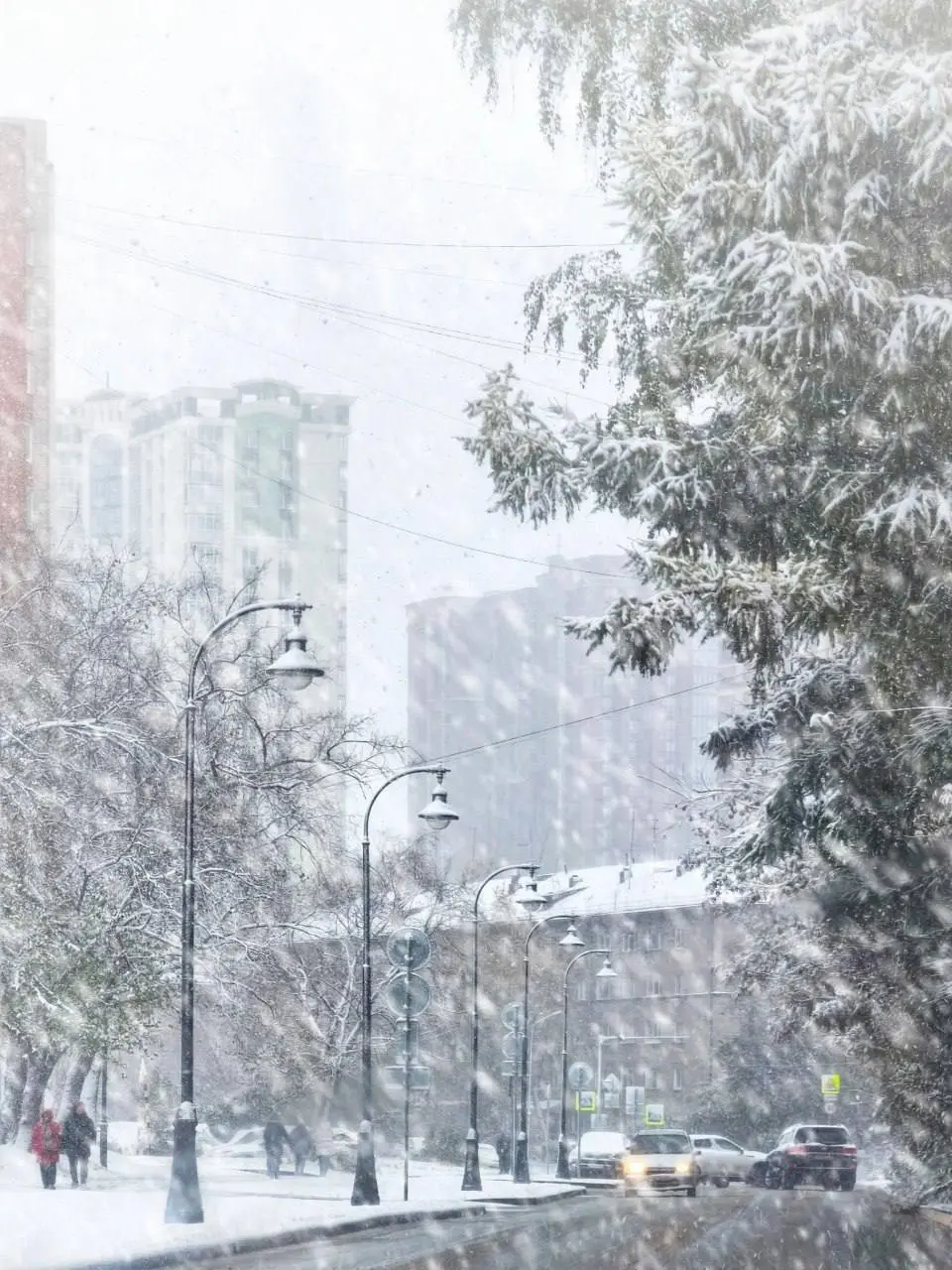 Заснеженные улицы Новосибирска