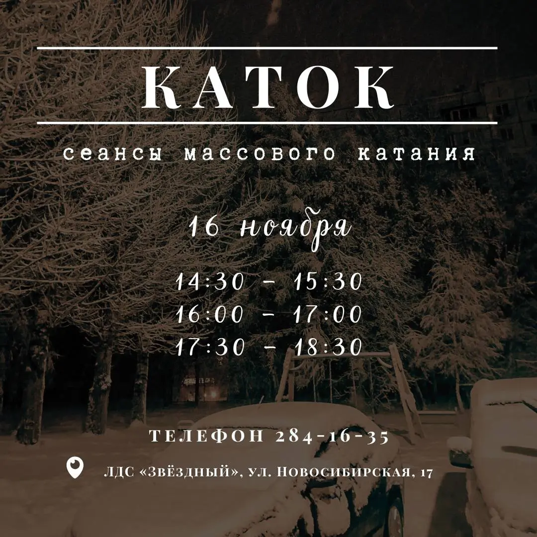 Массовое катание на коньках в ЛДС «Звёздный»