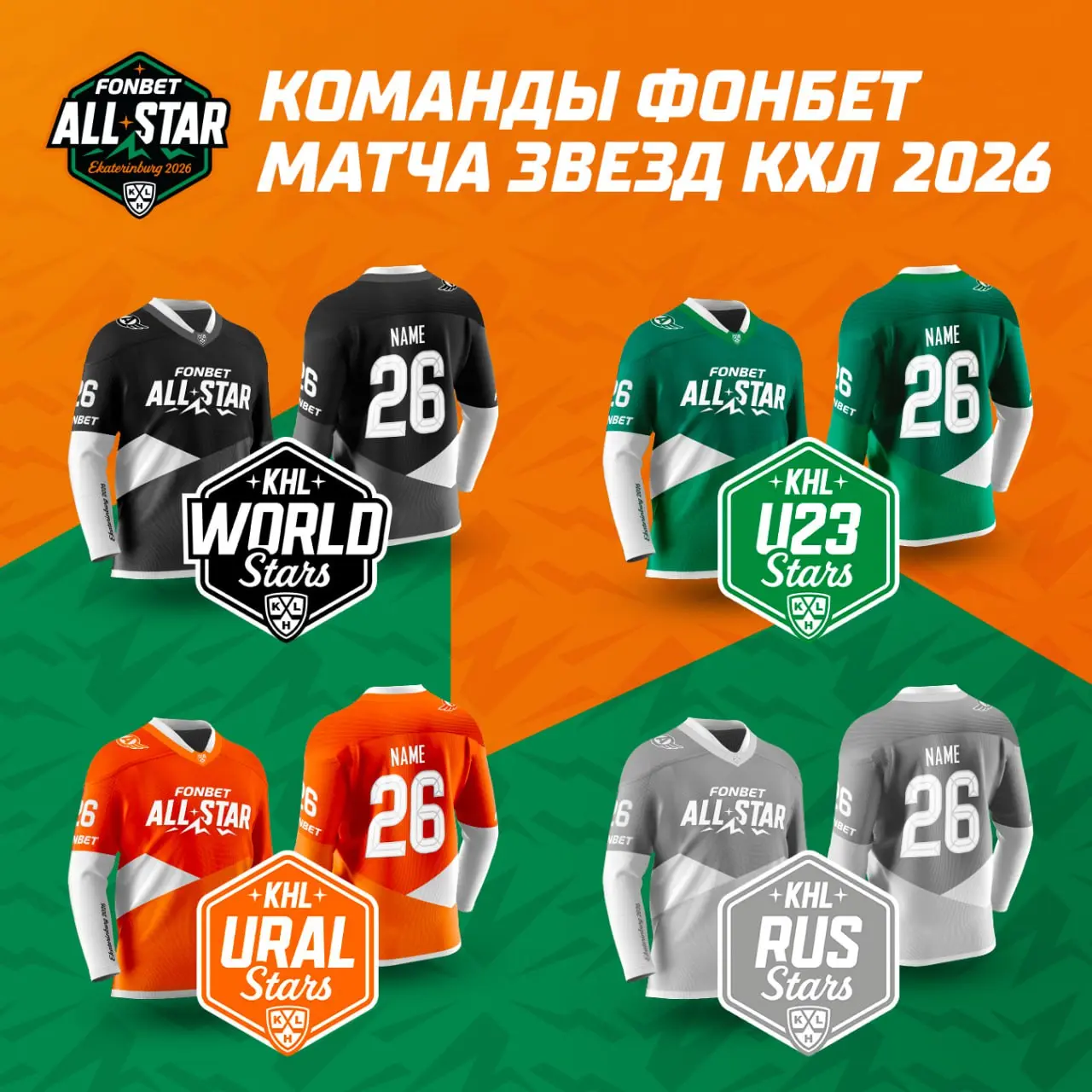 Фонбет Матч Звезд КХЛ 2026: разделение команд