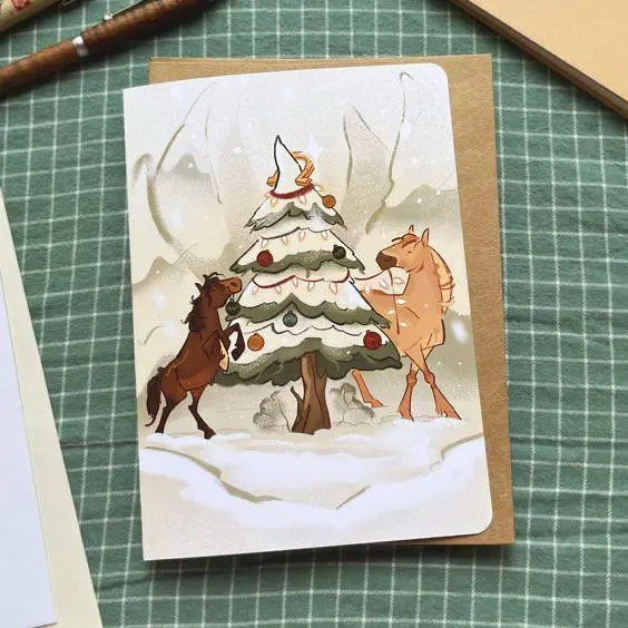 Мастер-класс «СНЕЖНАЯ СКАЗКА: РИСУЕМ ЛОШАДКУ АКВАРЕЛЬЮ»