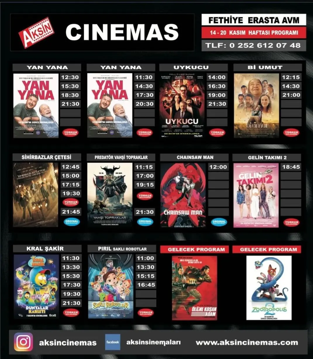 ERASTA AVM 14-20 KASIM HAFIASI PROGRAMI