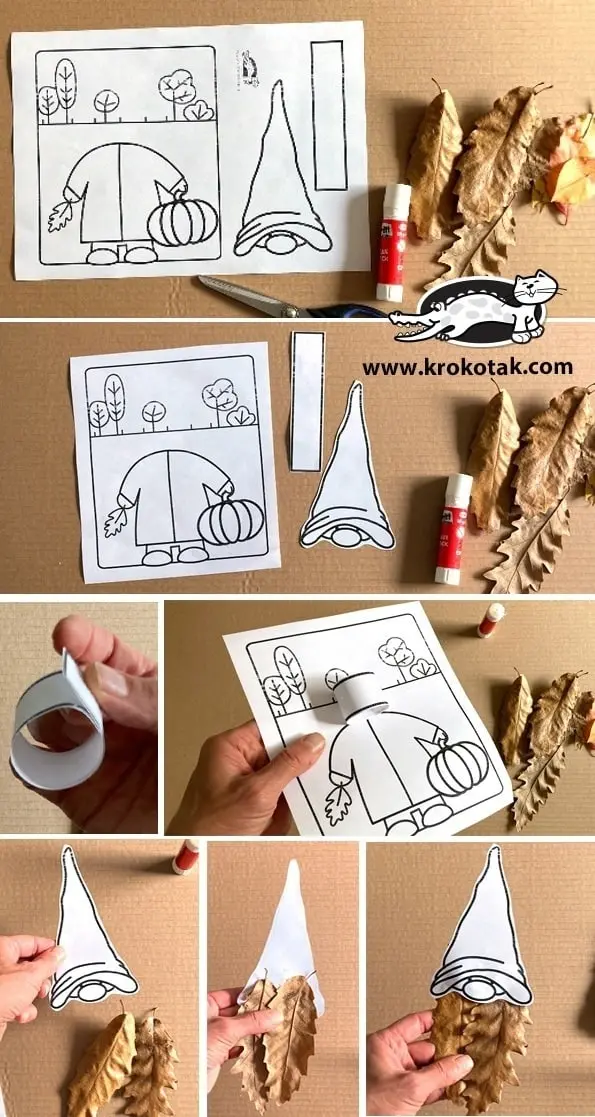 Аппликация из осенних листьев для детей