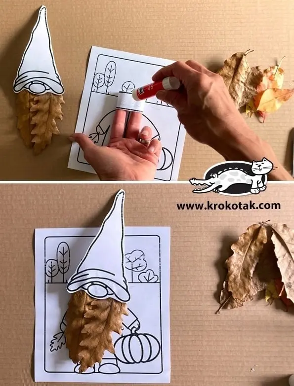 Аппликация из осенних листьев для детей