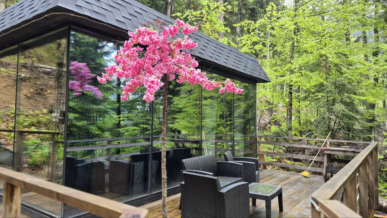 Ближайшие свободные даты в ЕДИНСТВЕННЫЙ СТЕКЛЯННЫЙ ДОМИК в Домбае в лесу