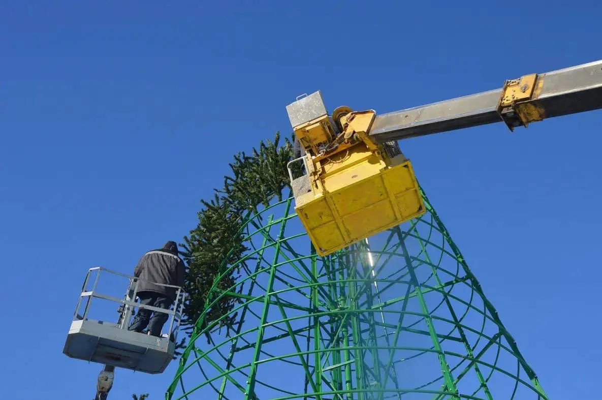 Главную ёлку Хабаровского края собирают из 1,5 тысяч веток