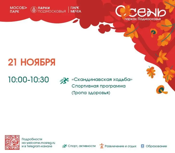 Скандинавская ходьба в парке «Мечта»