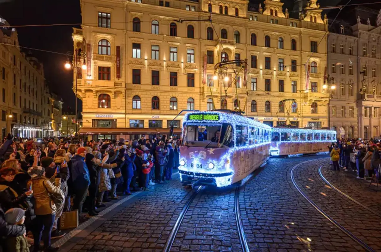 Рождественский транспорт в Праге
