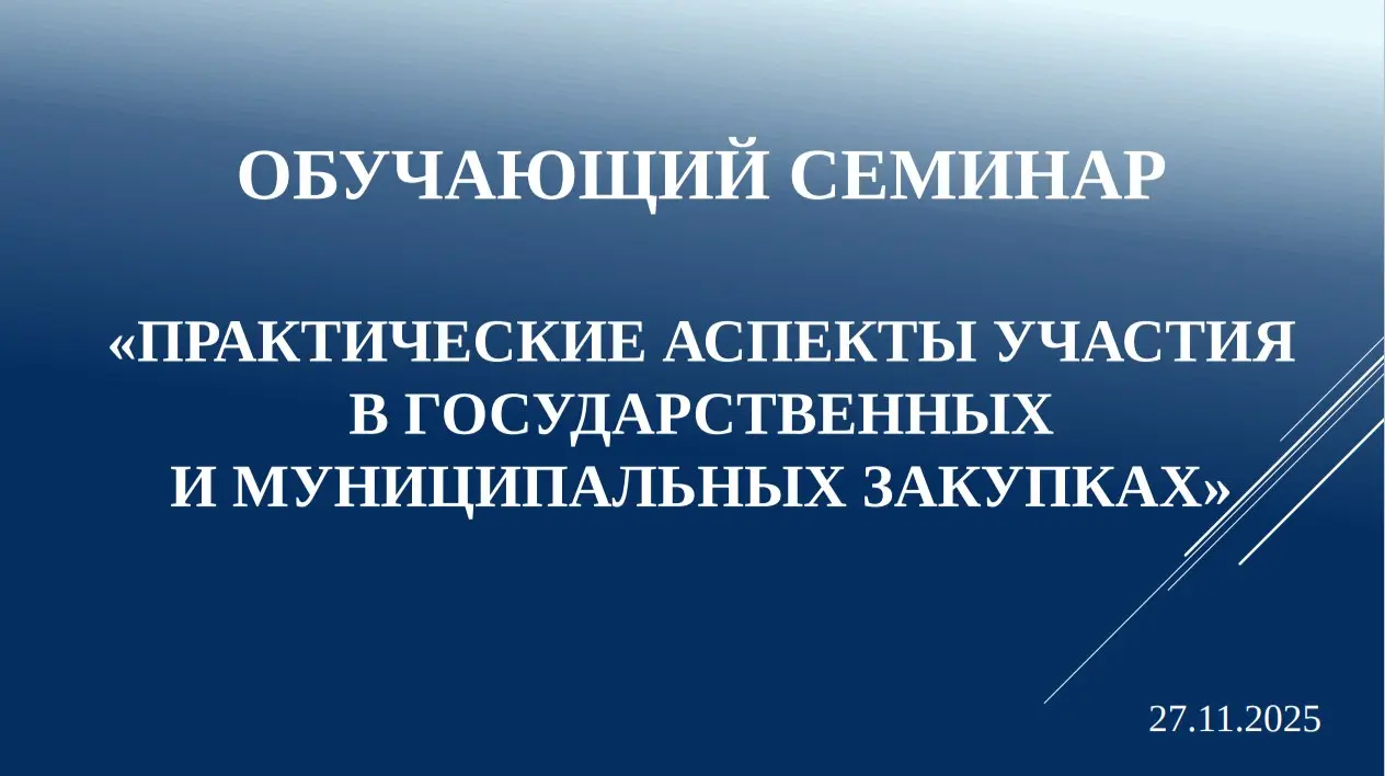 Обучающий семинар «Практические аспекты участия в государственных и муниципальных закупках»