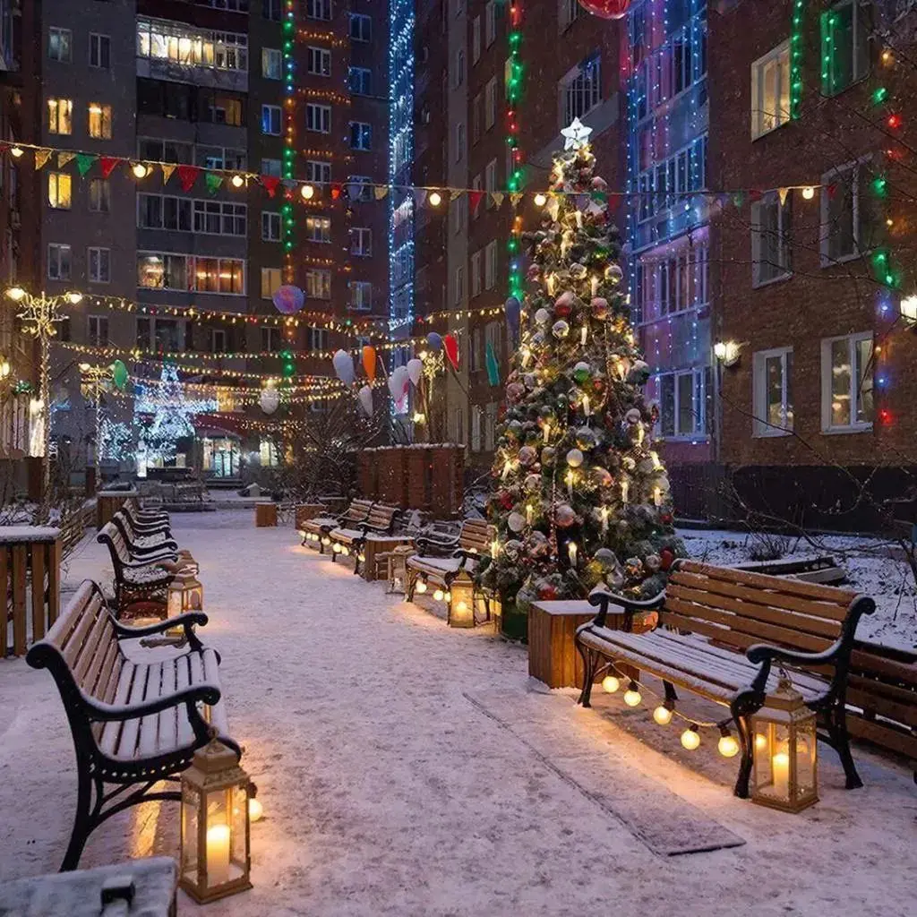 Городская зима: выбор самых нарядных дворов и балконов