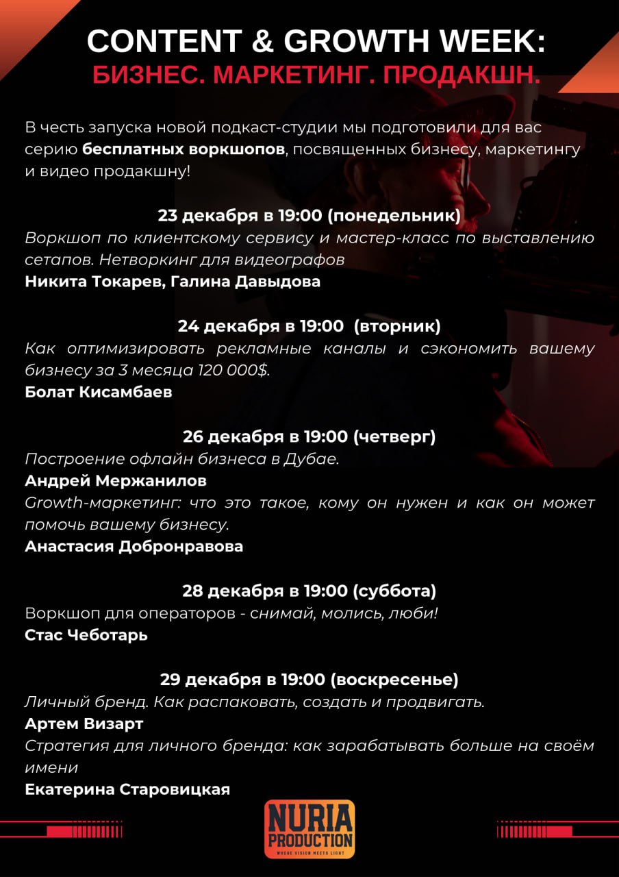 CONTENT & GROWTH WEEK: БИЗНЕС. МАРКЕТИНГ. ПРОДАКШН.