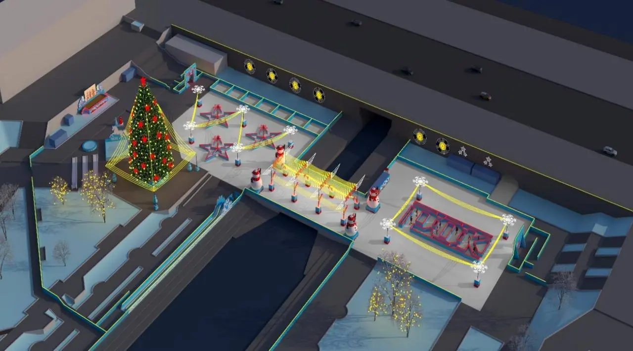 Лёд для новогоднего городка