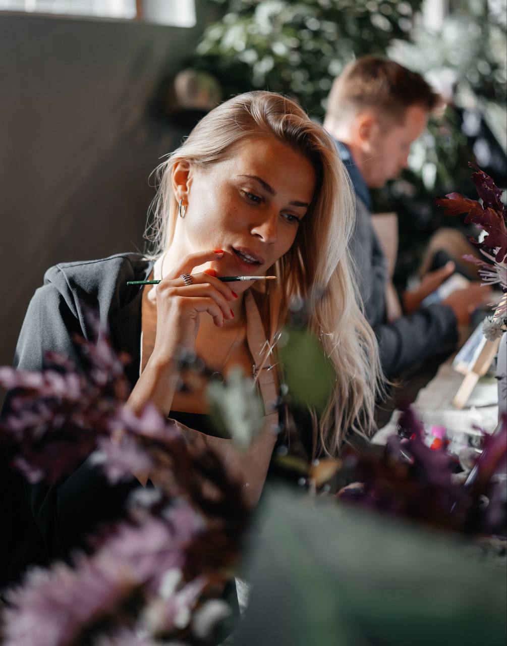 Зимний букет и мастер-класс по живописи