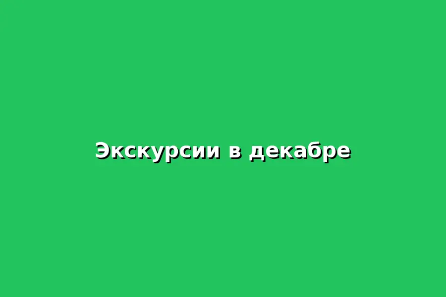 Экскурсии в декабре