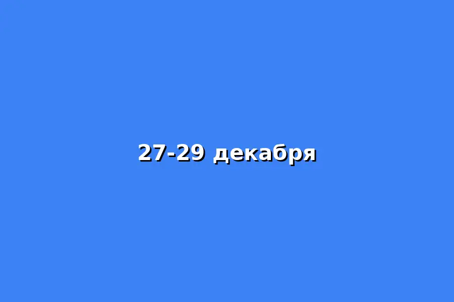 Мероприятие в период с 27 по 29 декабря